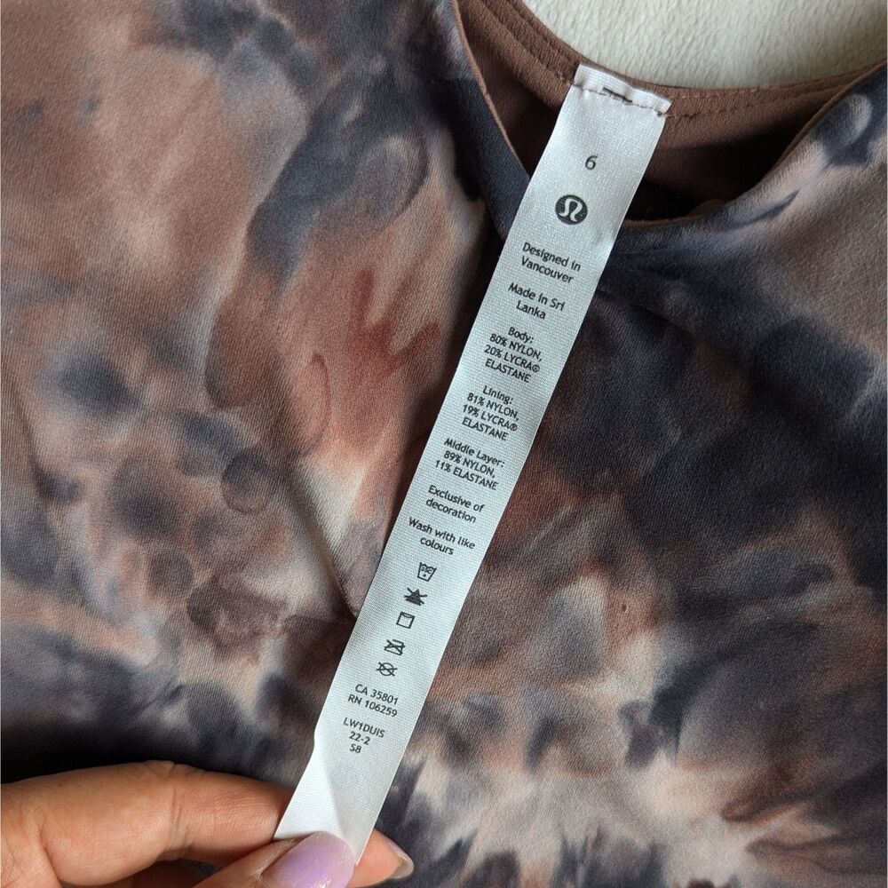 Lululemon Align Tank Top Diamond Dye Seashell Smoky Topaz Graphite Grey Size 6 - Picture 7 of 10